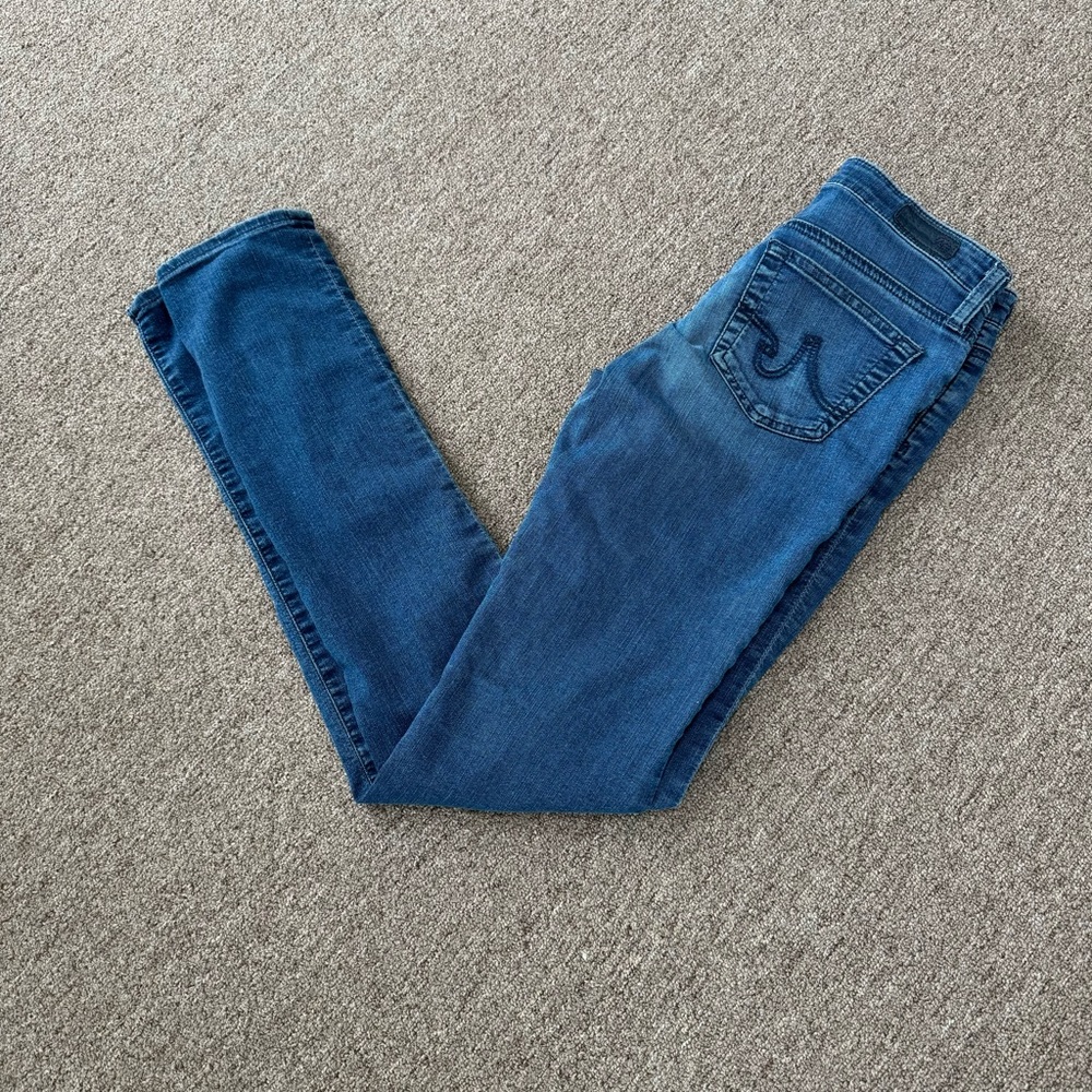 AG Adriano Goldschmied the premiere skinny Straight Medium Wash woman size 25R